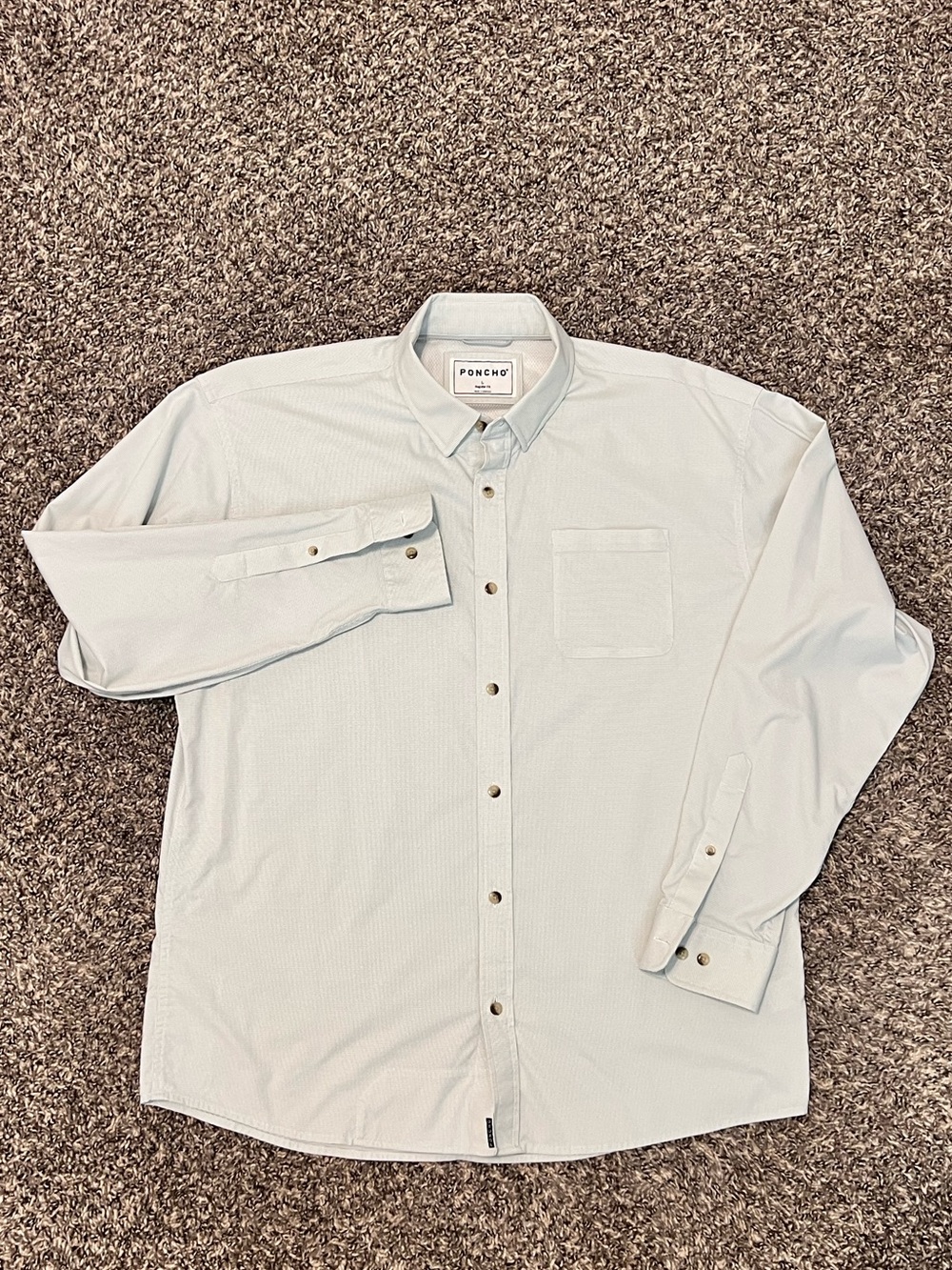 Men's Poncho Turf Green Microcheck Button-Down Shirt